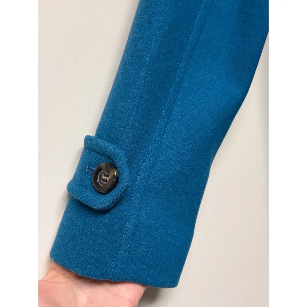 ANN TAYLOR Wool Blend Refined Peacoat Deep Lagoon, Sz SP